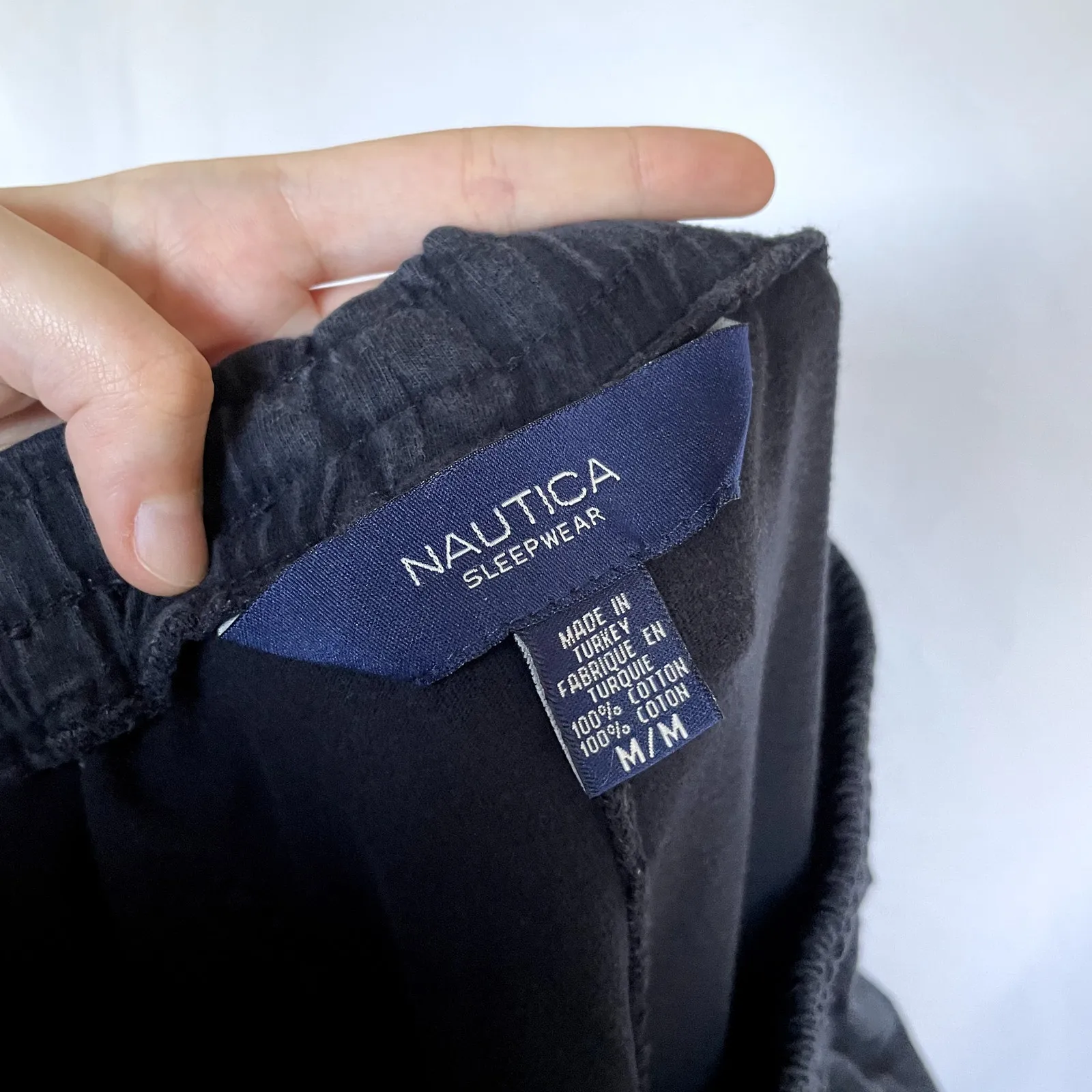 Nautica sleepwear black sweatpants pockets women's size medium cotton trousers - Image 6