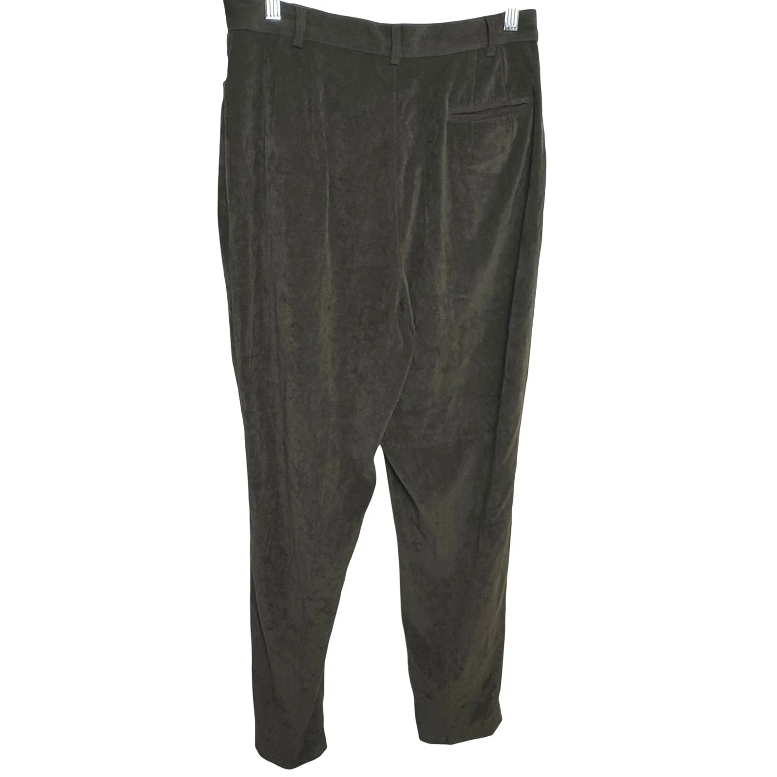 Giorgio Sant Angelo Women's Olive Green Pleated High Waisted Pants Size 12 - Image 5