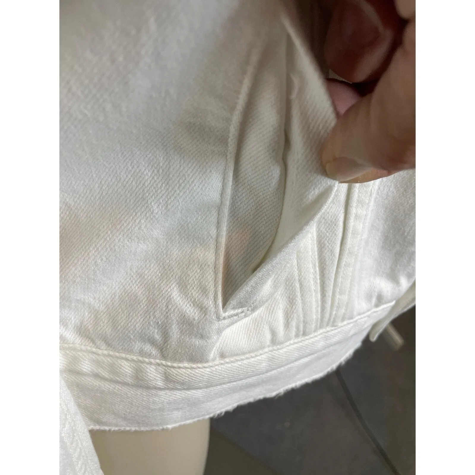 Pistola Women's Size XXS Saba Denim Trucker Jean Jacket Blizzard White Cotton - Image 6