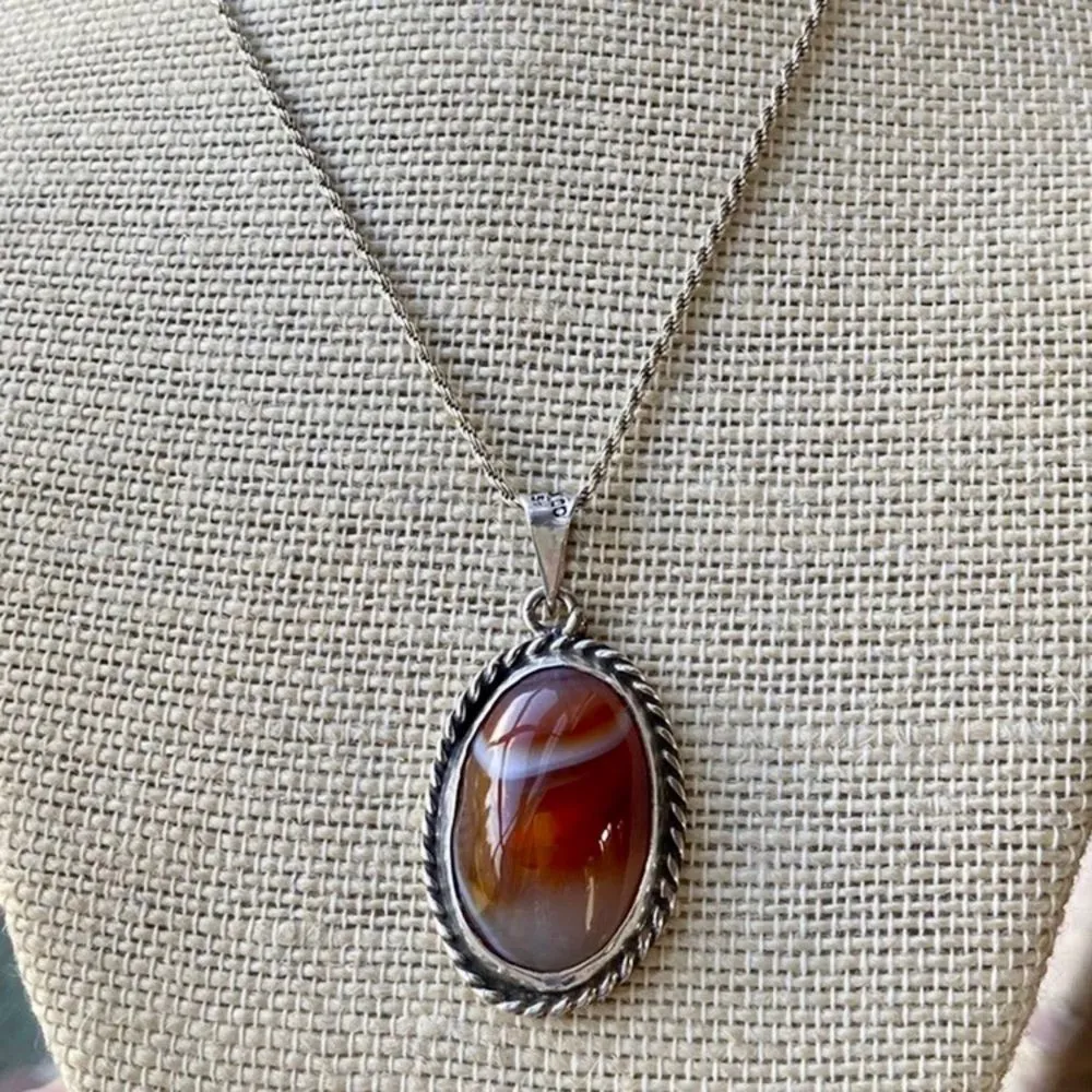 TAXCO Southwest Sterling Silver Tigers Eye Necklace - Image 2