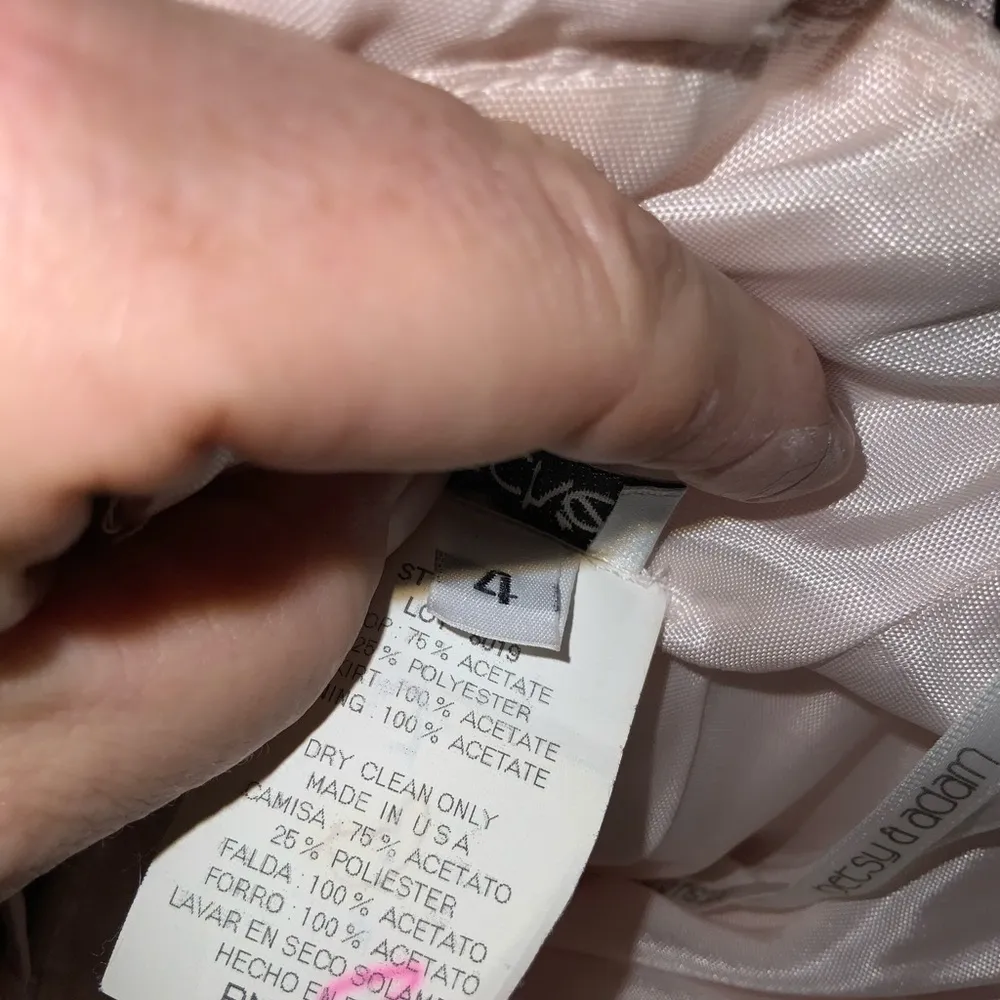 VTG Cache Pink Floral Corset Lace Up Back Chiffon Satin Tulle Formal Prom Gown 4 - Image 8