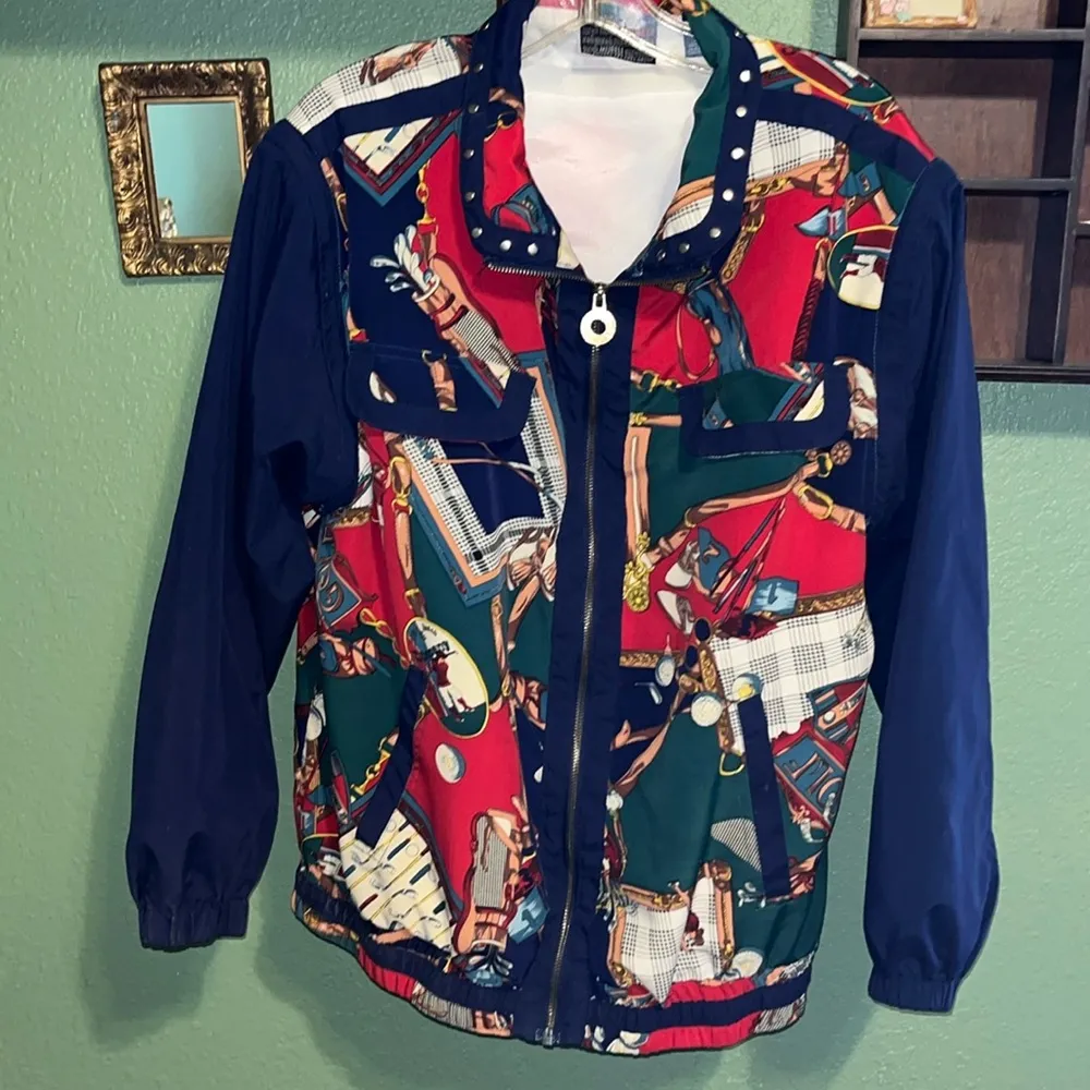 Vintage 90s Golf jacket windbreaker • Mureli Rousso • multicolor • unisex Size M - Image 3