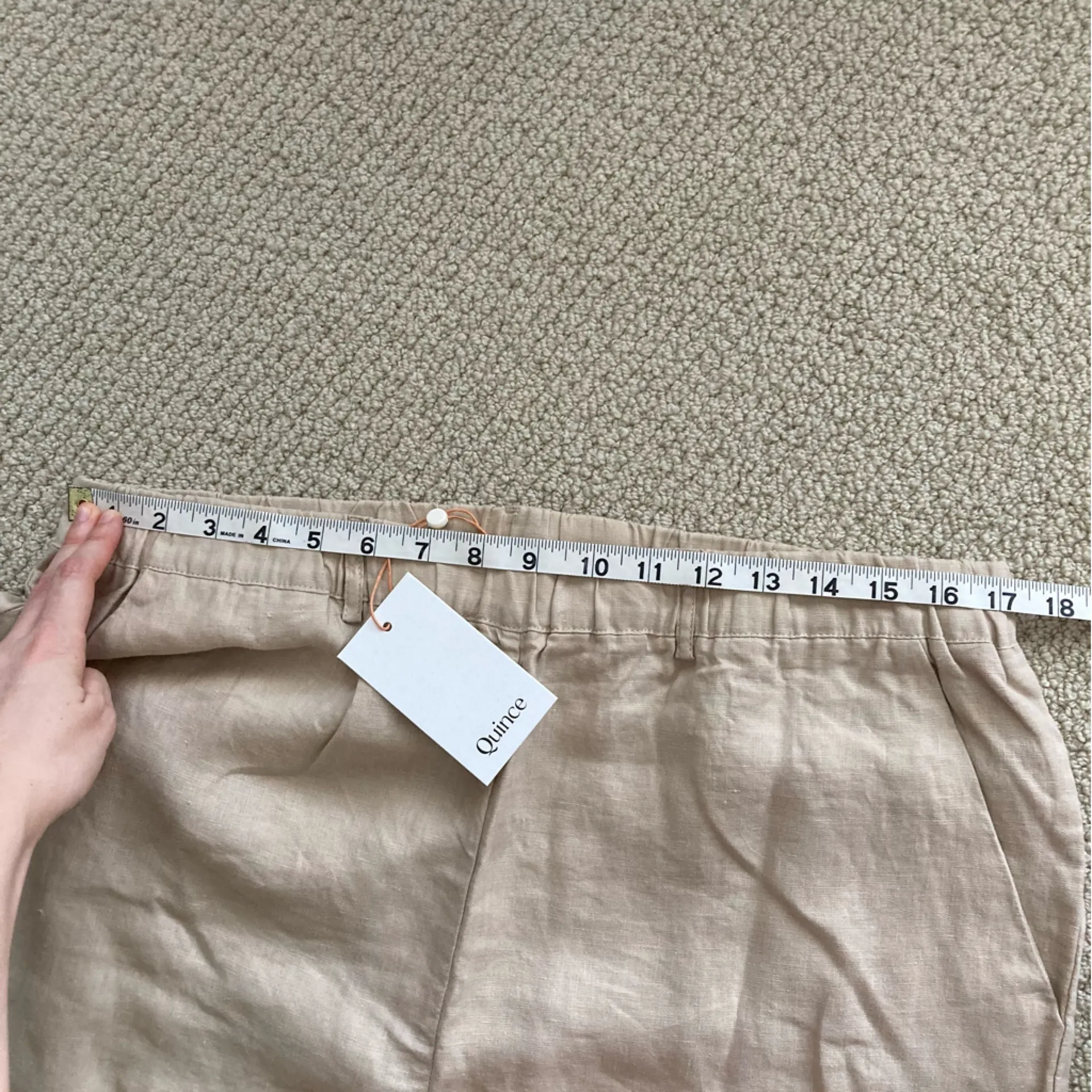 NEW Quince 100% European Linen Pants Trousers Size Large Flax Beige Tan NWT - Image 9