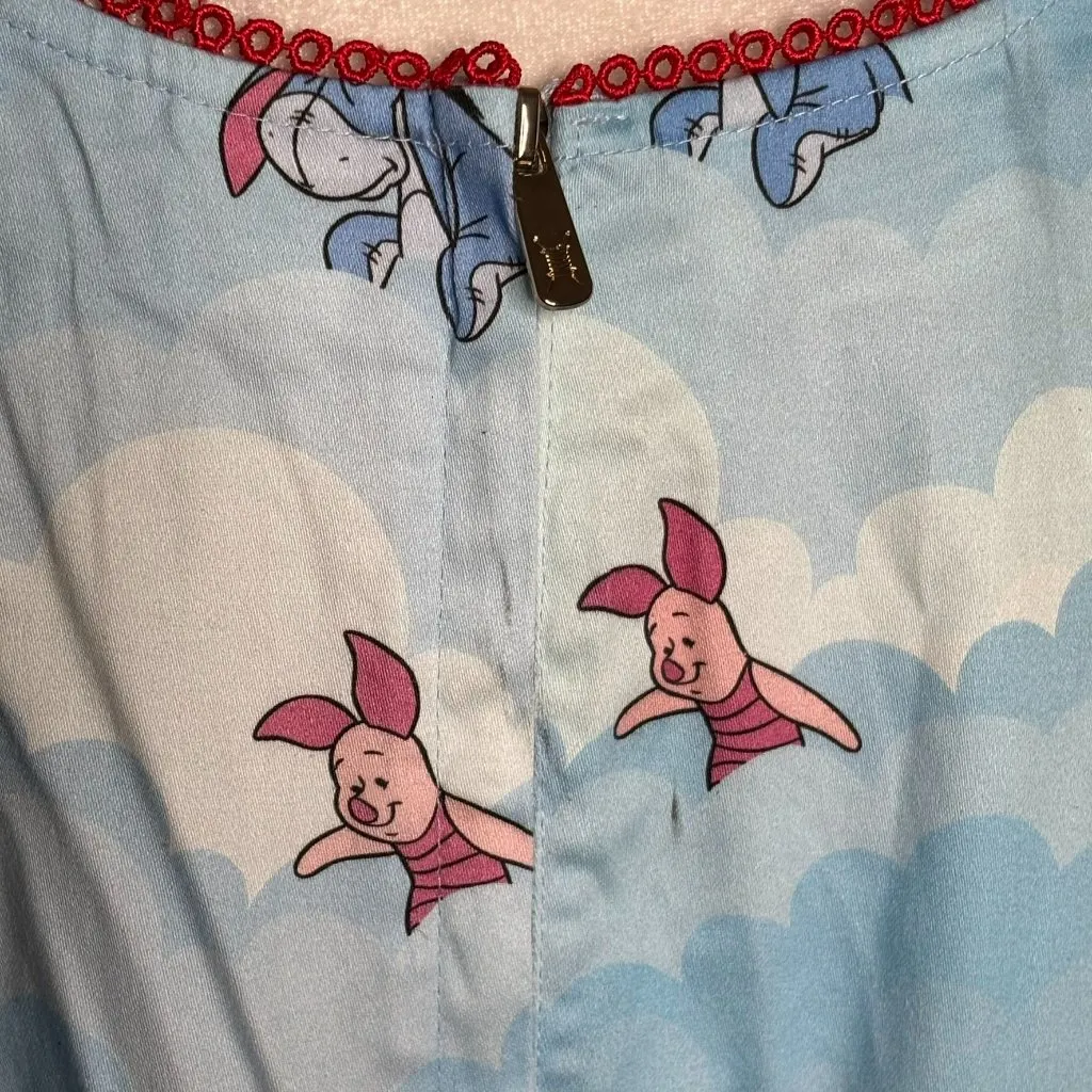 Disney Winnie The Pooh Loungefly Stitch Shoppe Dress Size 3XL Blue Belted Zipper - Image 8