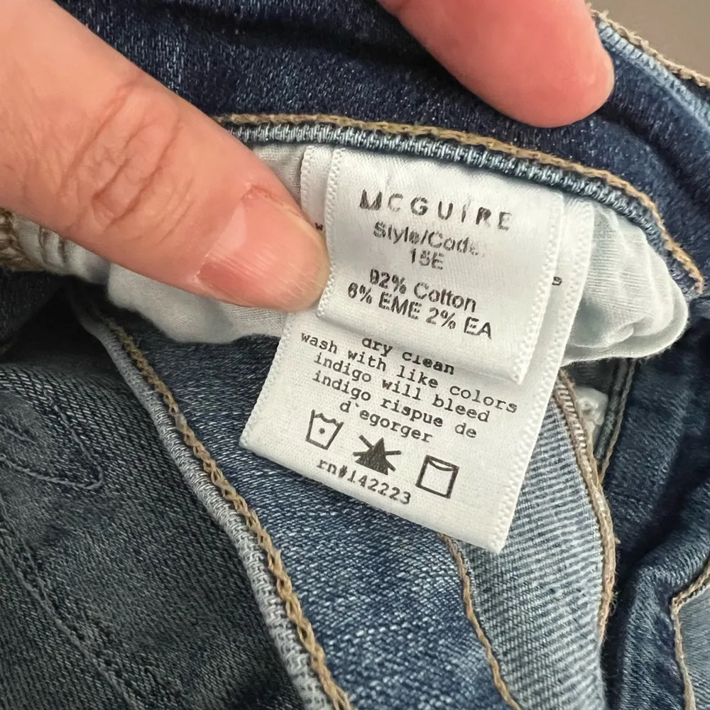 MCGUIRE ANTHROPOLOGIE Demi Seam Skinny Distressed 15e Moto Jeans size 28 - Image 7