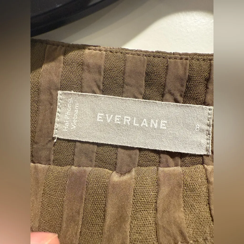 Everlane The City Stripe Shirt & Skirt Beech Brown Set Size‎ 8 - Image 11