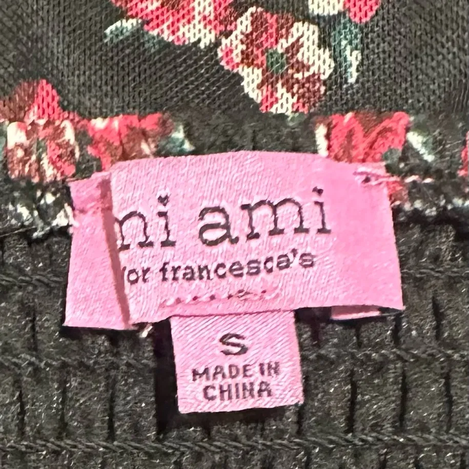 Miami Black and Red Floral Baby doll Mini Dress Y2K whimsygoth dark fairy sz s - Image 3