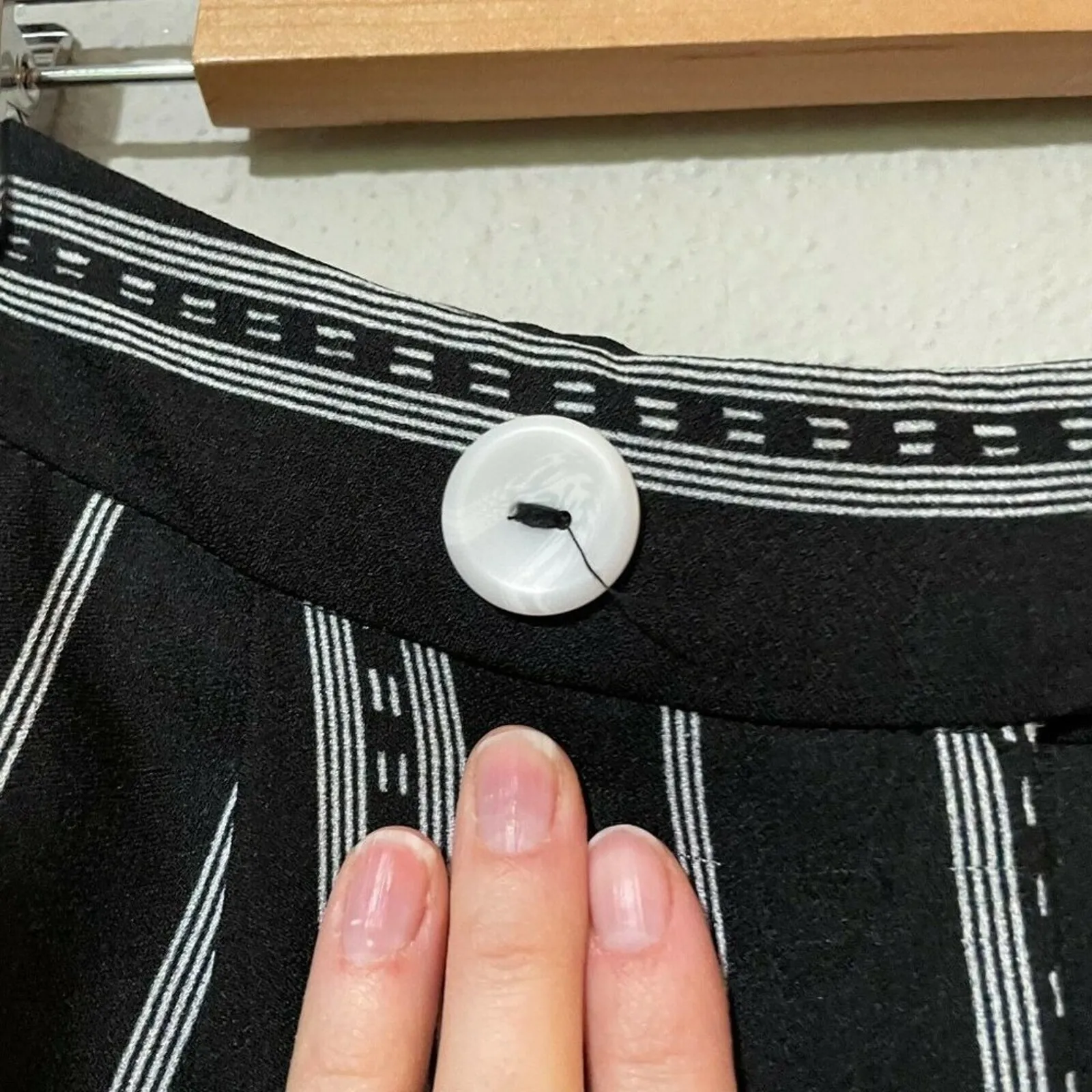 Topshop Womens Black Striped Flat Front Pockets Wide Leg Palazzo Pants Size 6 - Image 3