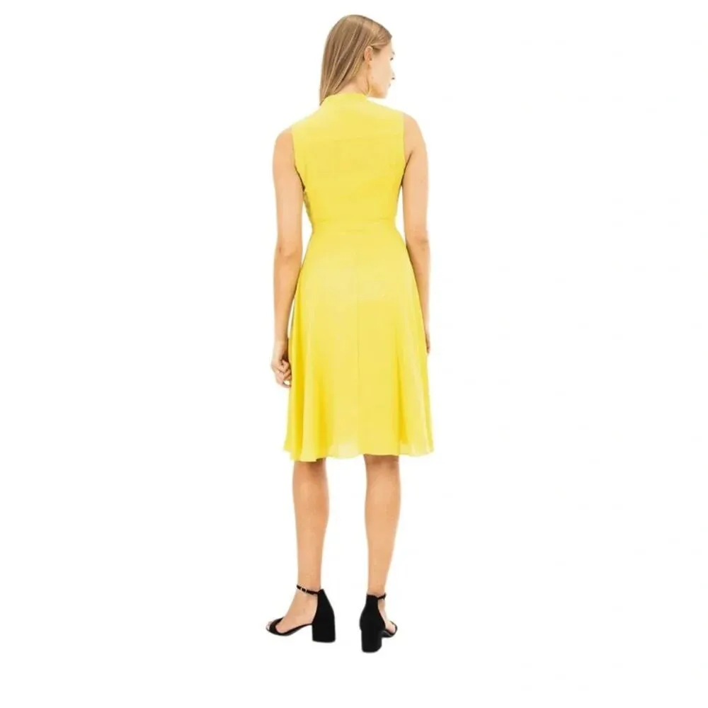 Nanette Lepore Women's Smocked High Neck Pleated
Dress Size 8 - Image 7