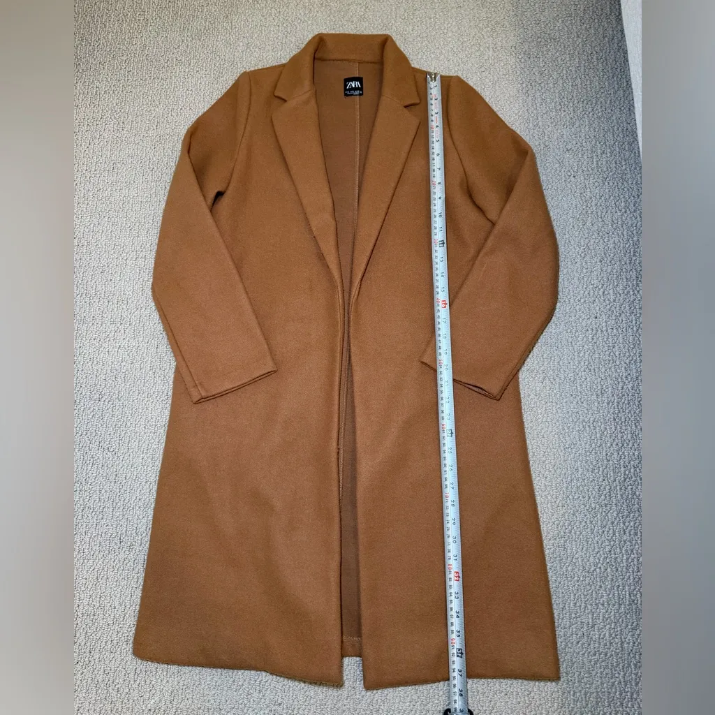 Zara Camel Brown Long Coat - Image 2