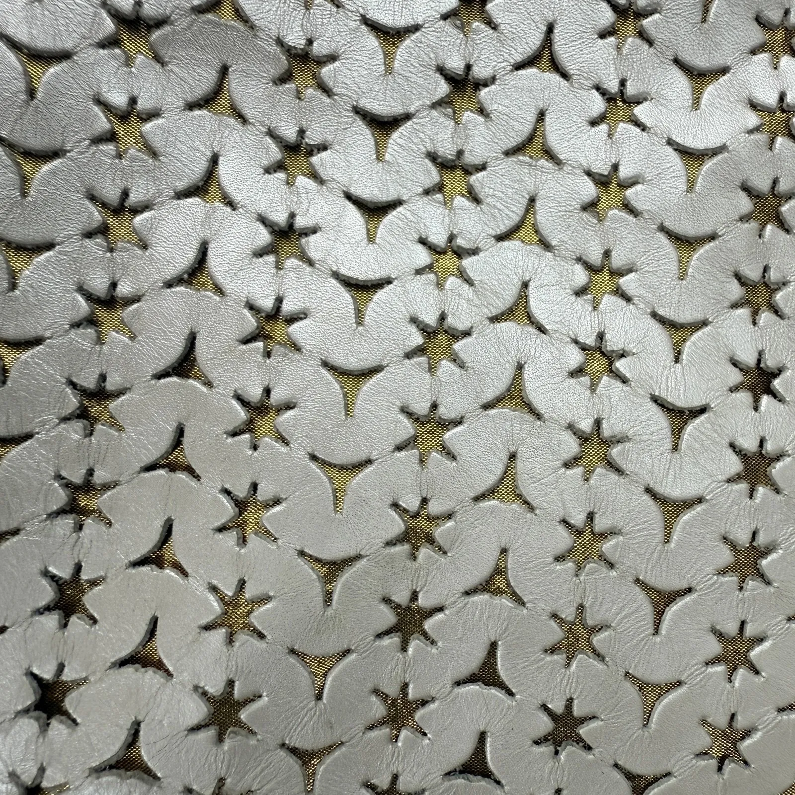 NEIMAN MARCUS‎ Cut out Gold Stars Leather Bucket Shoulder Bag Vintage 90s Y2K - Image 3