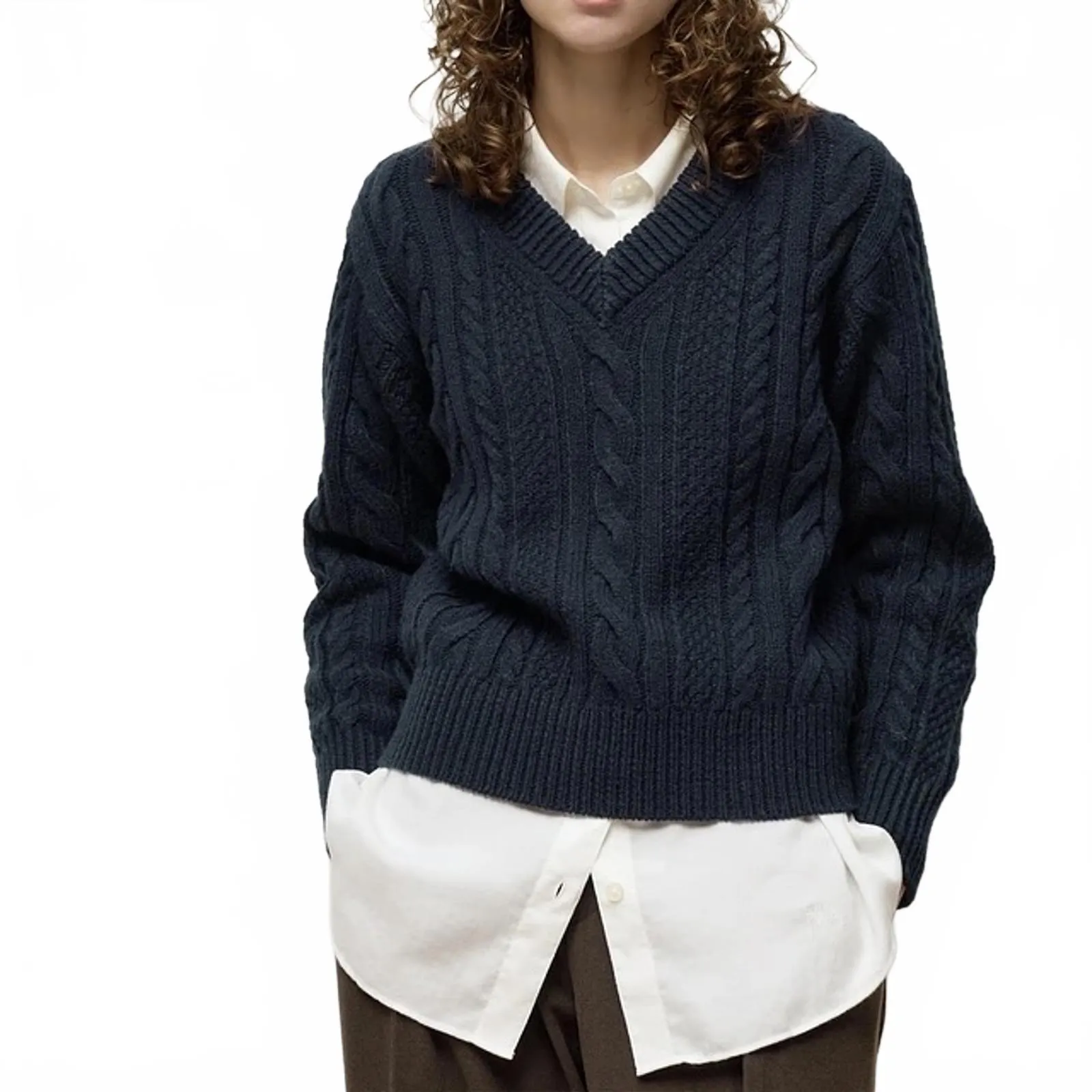 Uniqlo JW ANDERSON Cable V-Neck Sweater NWT Navy XL - Image 2