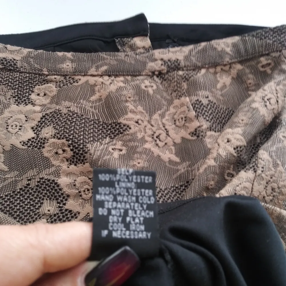 Lapis Tan Black Lace Pencil Skirt Feminine Dark Size M Size M - Image 8