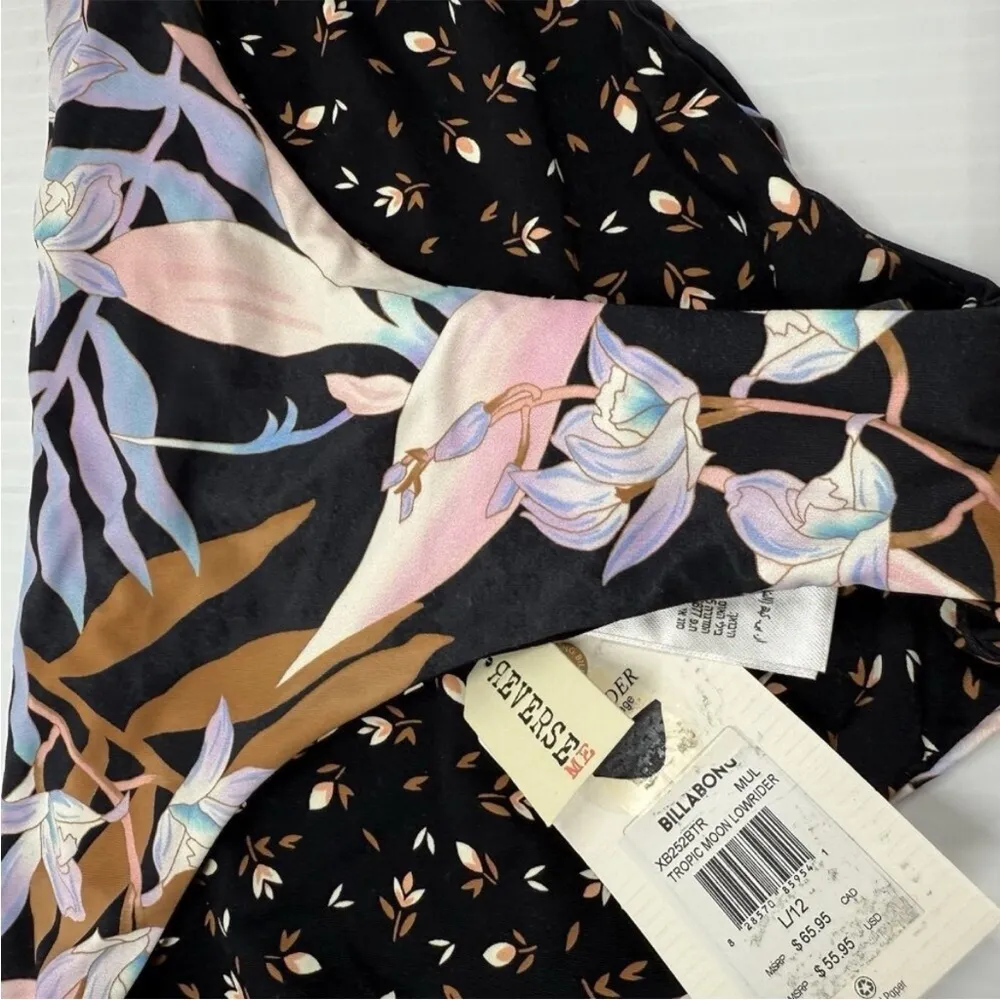 Billabong Multicolor Tropic Moon Lowrider Reversible Bikini Bottoms Size L NWT - Image 13