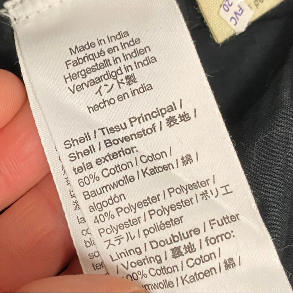 Madewell Seersucker Puff-Sleeve Cutout Mini Dress in Black size Medium - Image 9