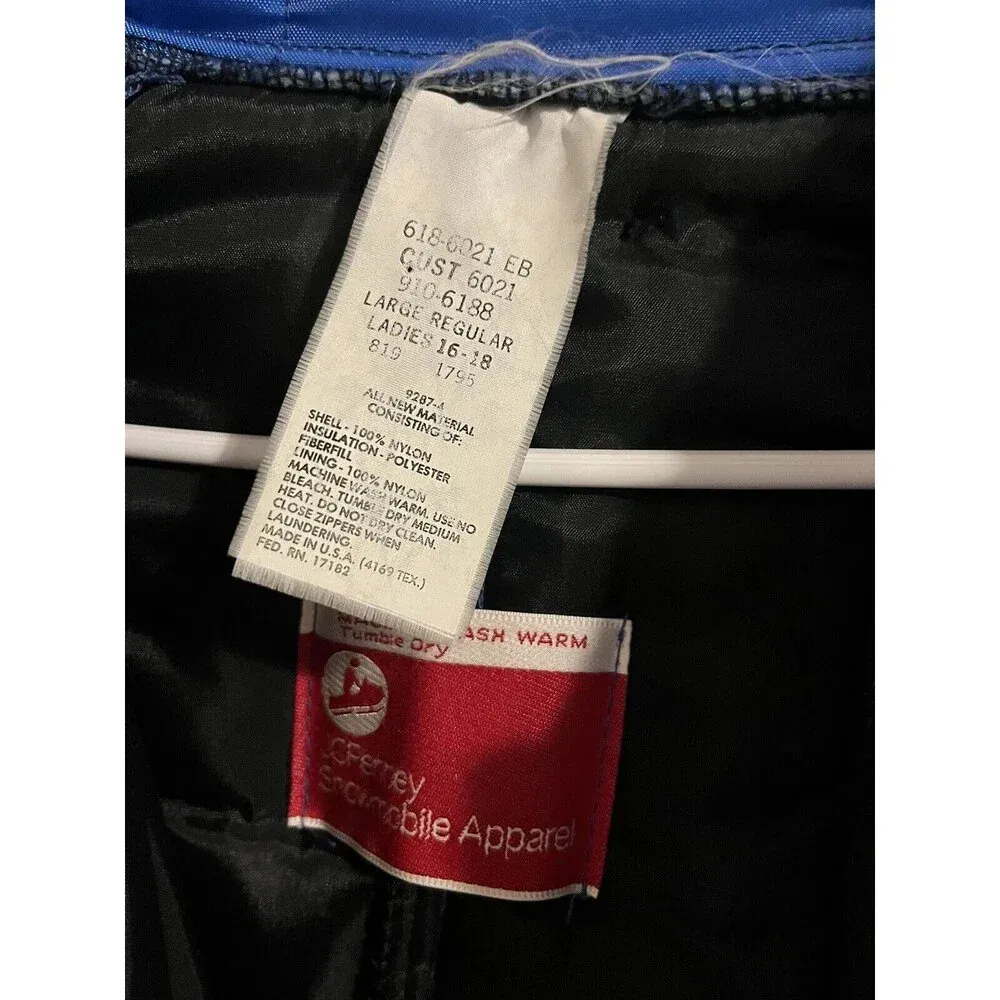 Vintage JC Penny Snowmobile Snowsuit Royal Blue Retro Skiing Ladies Size 16/18 - Image 2