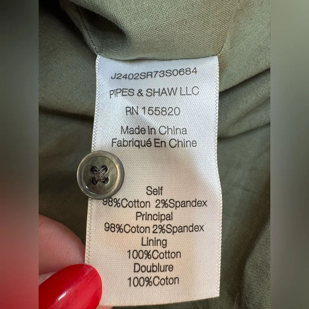 Veronica Beard Trisha Tiered Shirt Dress in Stone Army Olive Green size XL $398 - Image 14