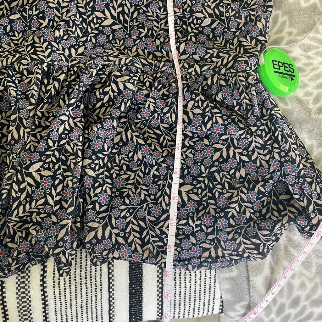 Miami Floral V-Neck Puff Sleeve‎ Blouse XL Boho Cottagecore Girlhood Flowy Shirt - Image 8