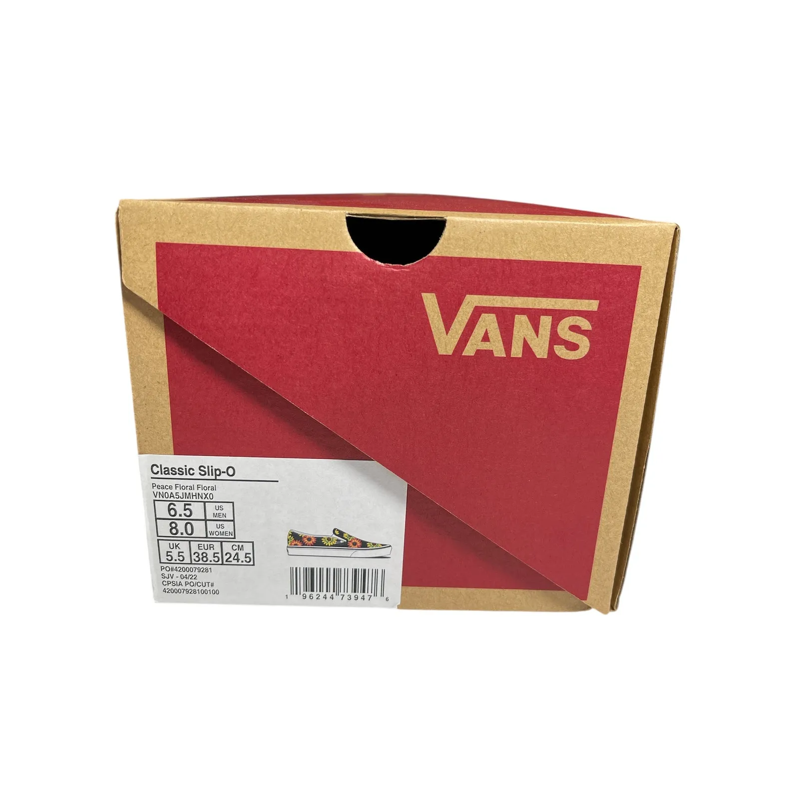 Vans Classic Slip On Peace Floral Black Shoes Sneakers Womens Size 8 Mens 6.5 - Image 8