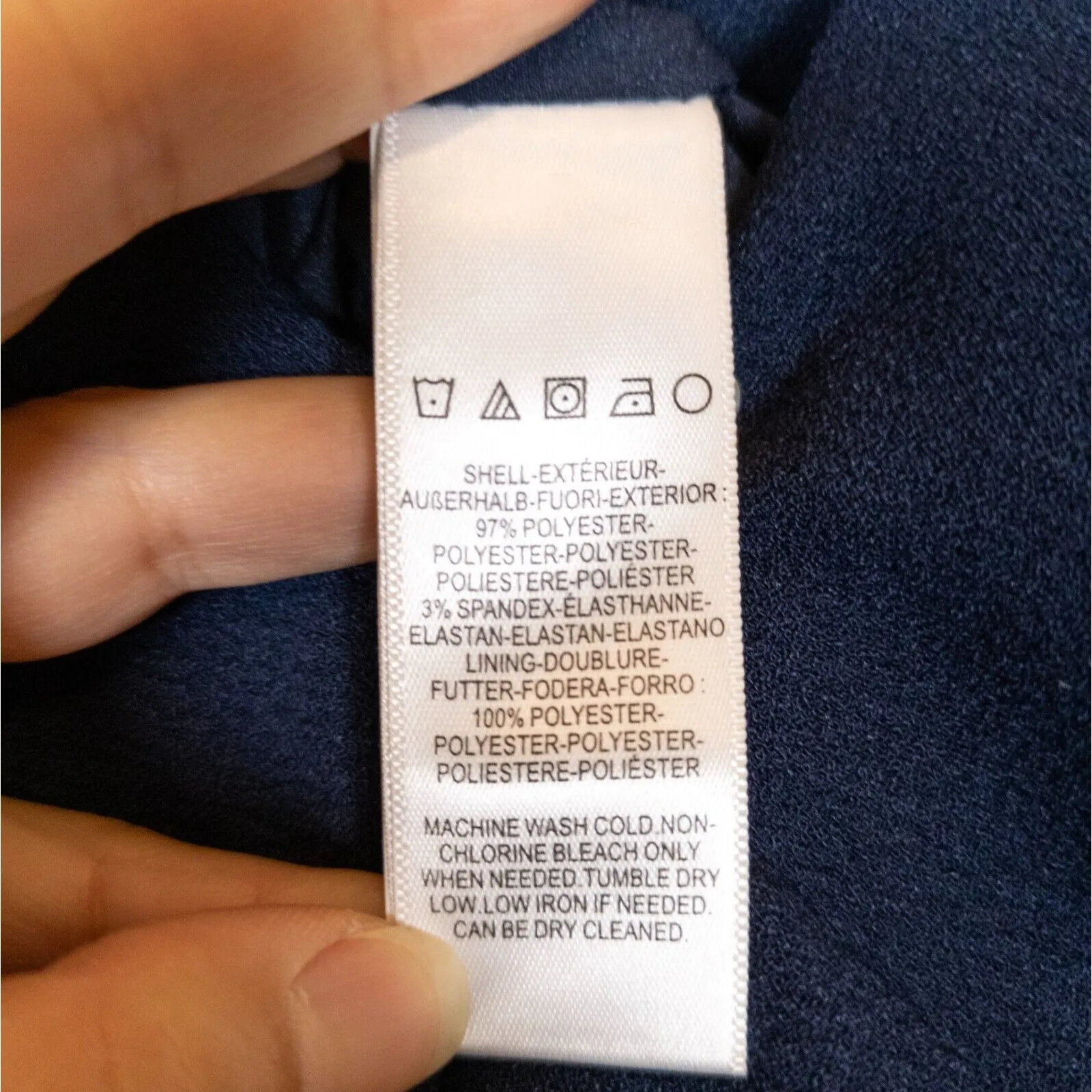 DRESS THE POPULATION Navy Blue Sam Ruched Jumpsuit Sleeveless Women's Small - Image 5