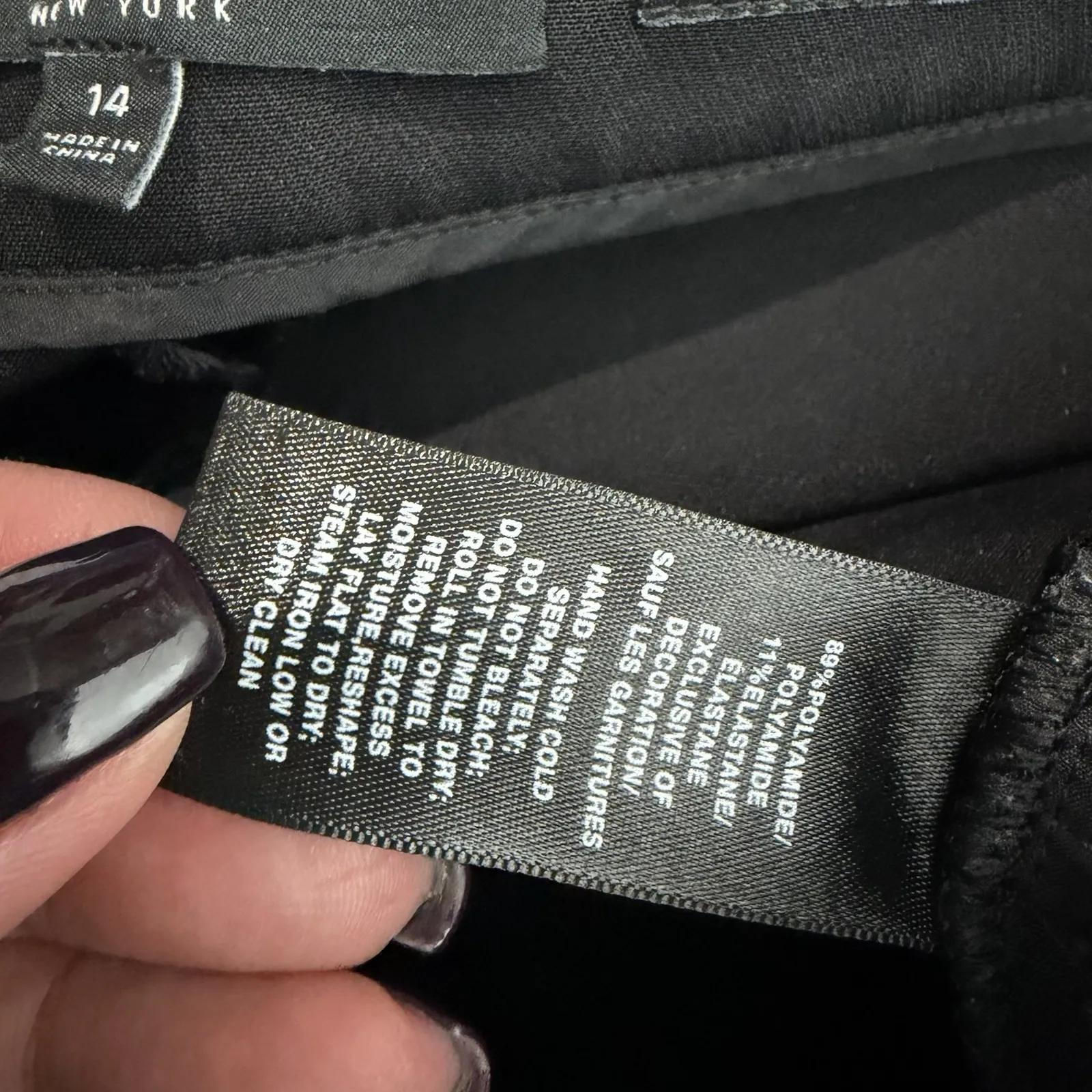 Lafayette 148 Manhattan Dress Pants Black Size 14 Step Hem Workwear Contemporary - Image 5