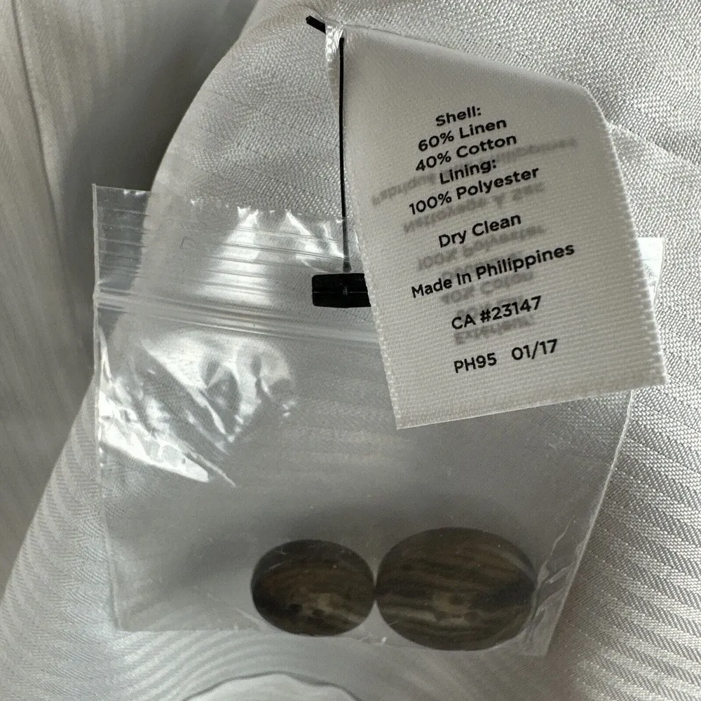 Talbots Womens One Button Blazer Size 16 Black White Gingham Plaid Linen Blend - Image 10