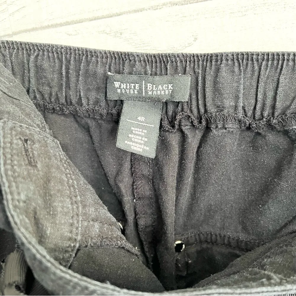 White House Black Market Black Linen Cargo Pants - Image 8