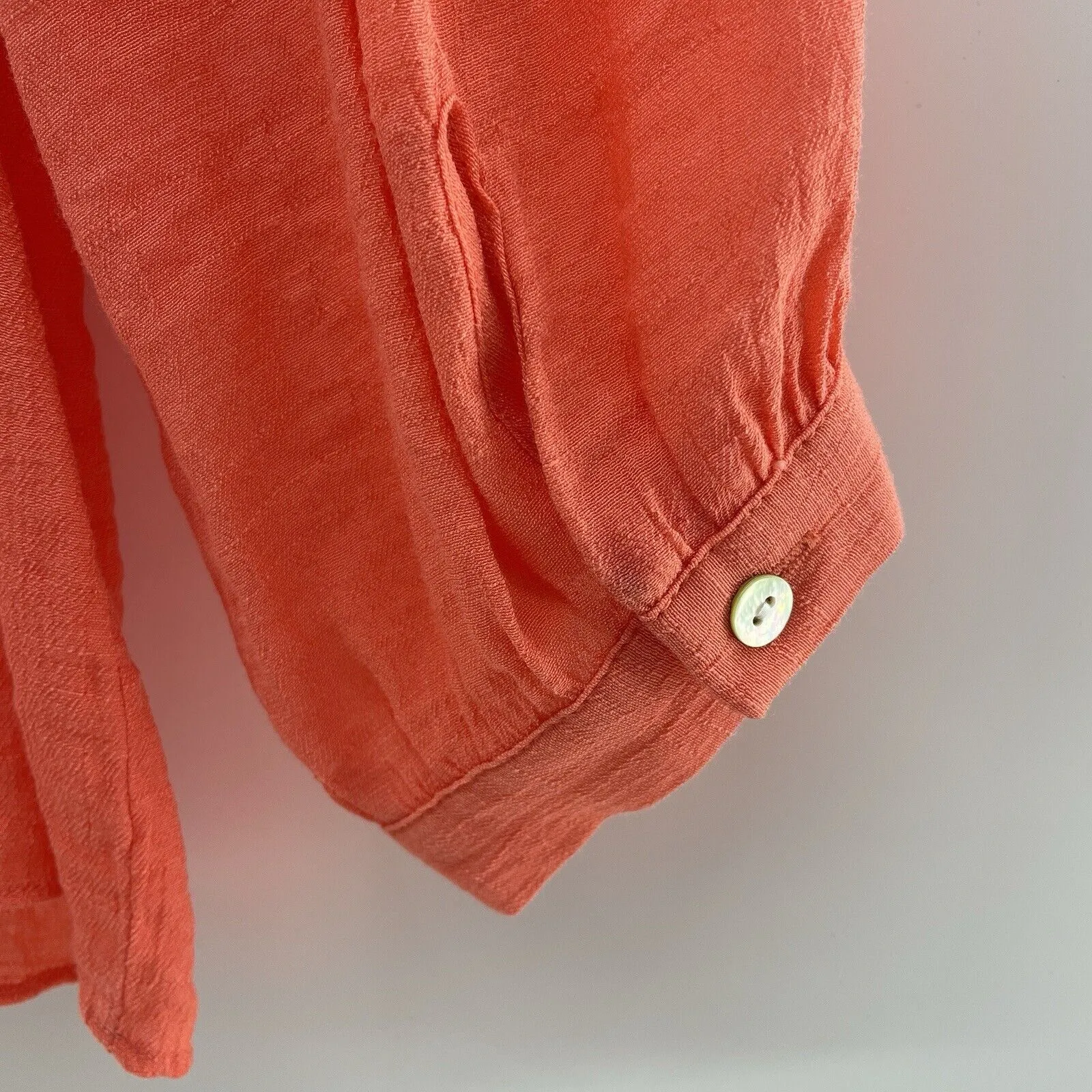 Nanette Lepore Sz M Button Down Shirt Long Sleeve Smocked Yolk Top Gauzy Blouse - Image 8