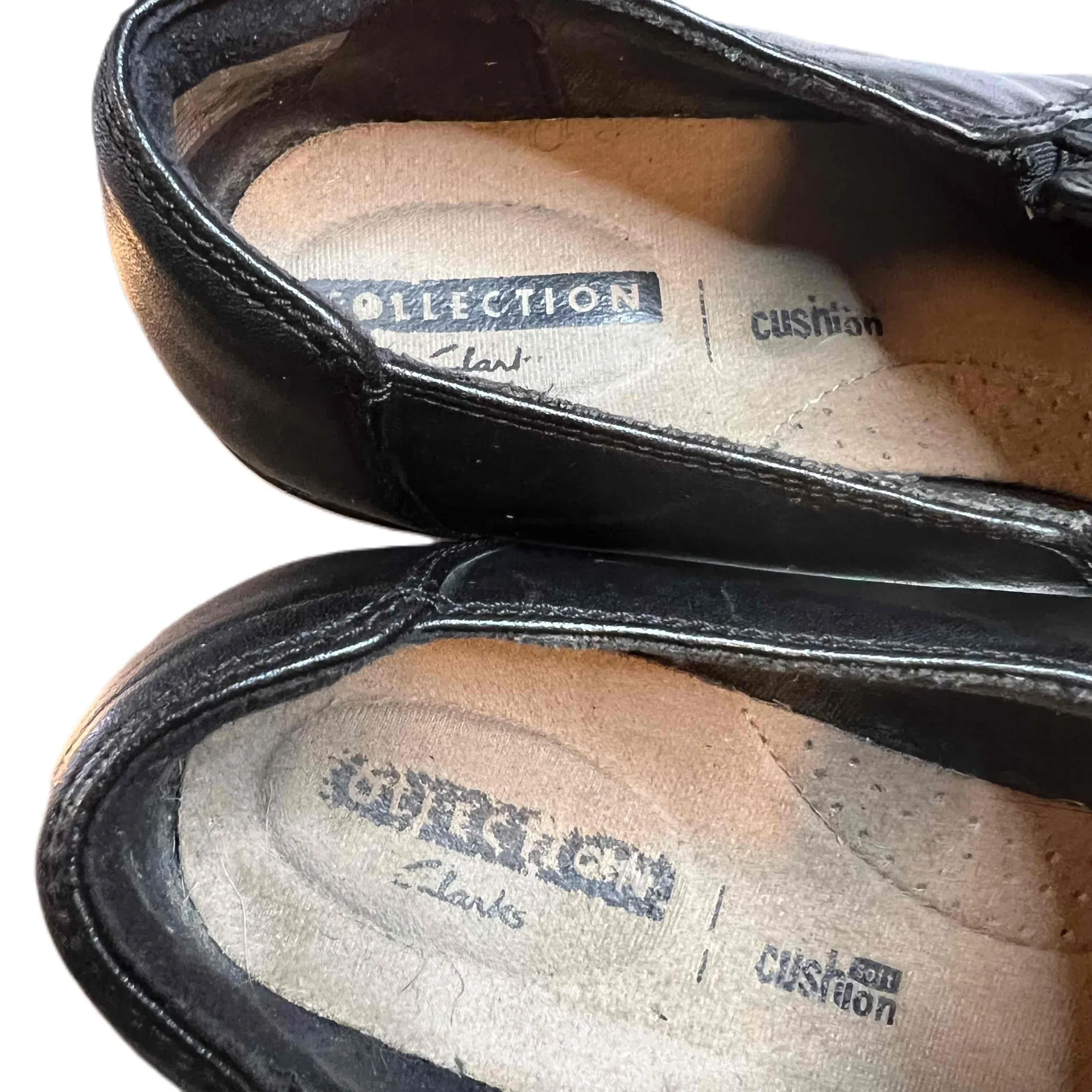 Clarks Black Leather Slip‎ On Comfort Shoes Womens Size 9 - Image 7