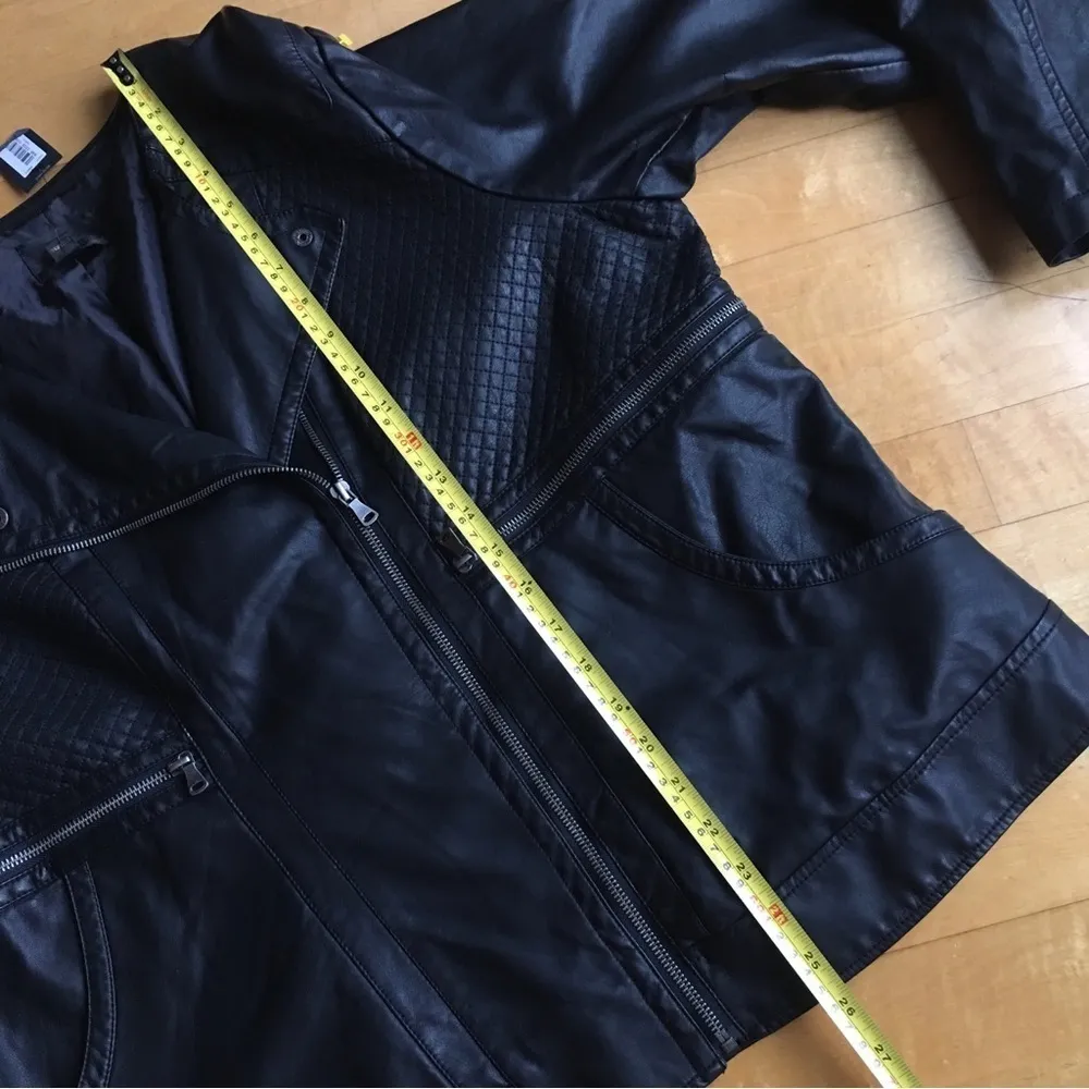 Worthington Faux Leather Lightweight Jacket, Black, Silver, Size 2X, NEW - Image 12