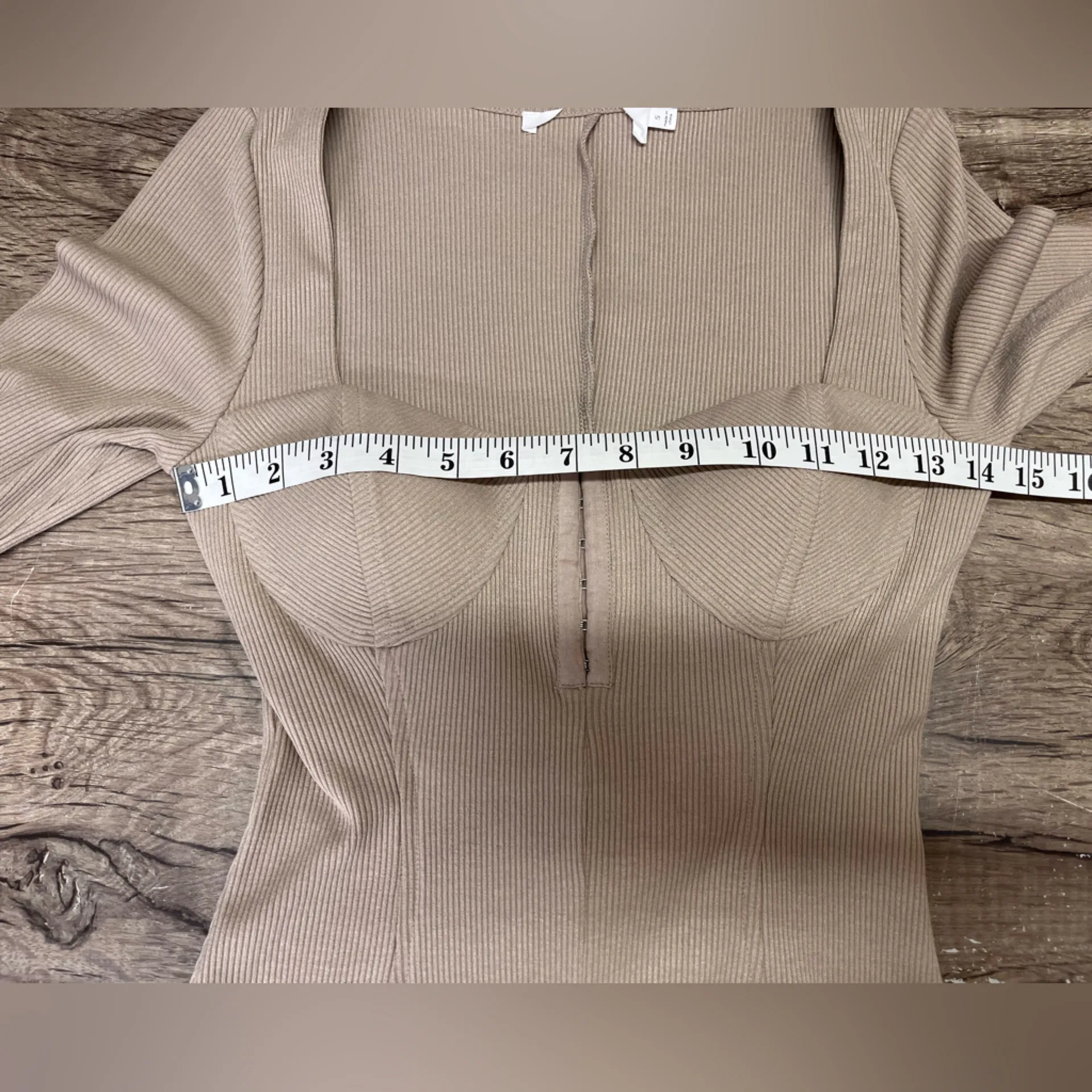 REVOLVE astr the label taupe tan long sleeve ribbed mini‎ dress size small - Image 7