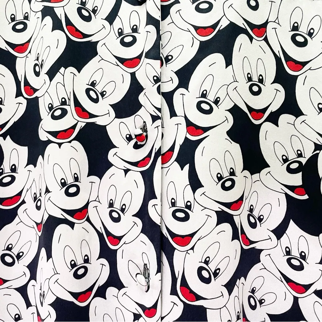 Walt Disney World Mickey Mouse Silk Pajama Nightshirt Black White Red Size Small - Image 10