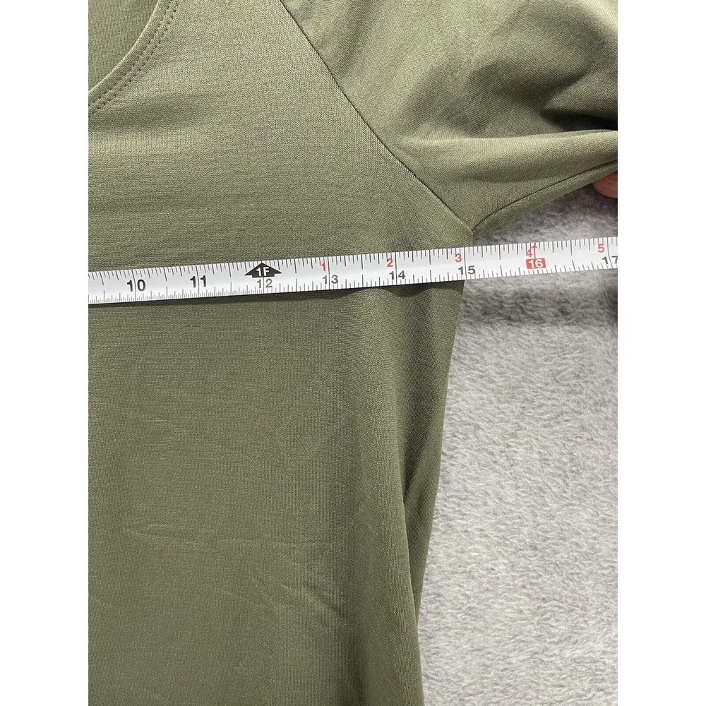 BAR III Women's Bodysuit Size Large Solid Olive Green Scoop Neck - Image 8