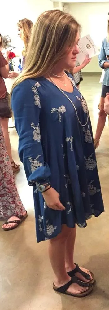 Altar'd State Blue Flowered Dress - Image 2