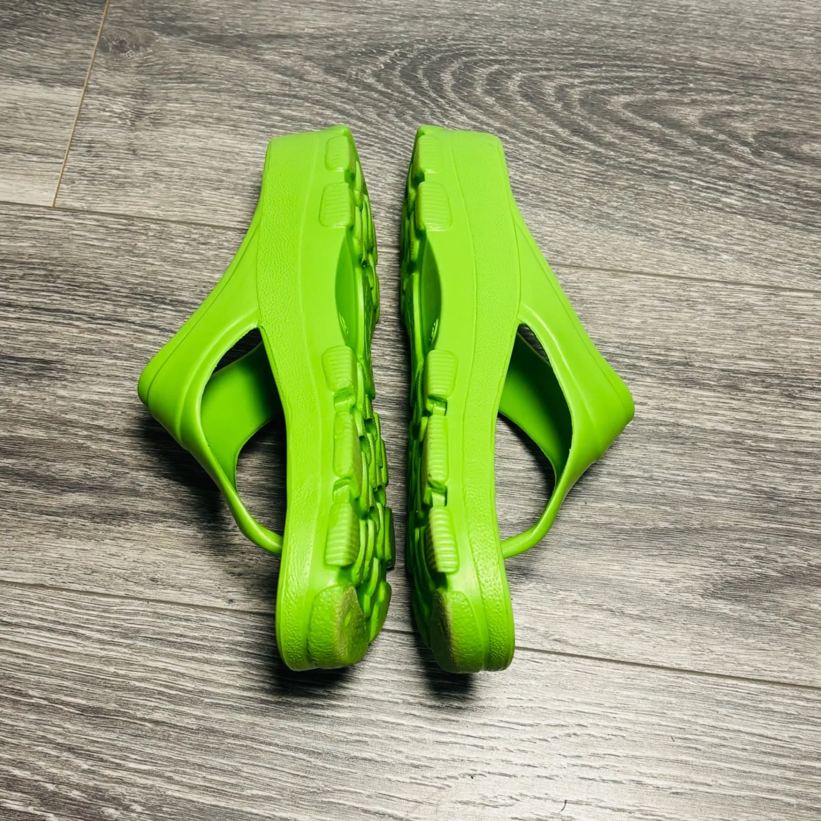 Birkenstock Birkis Lime Green Molded Sandal Walking Thong Sandals EU 38 US 7-8‎ - Image 4