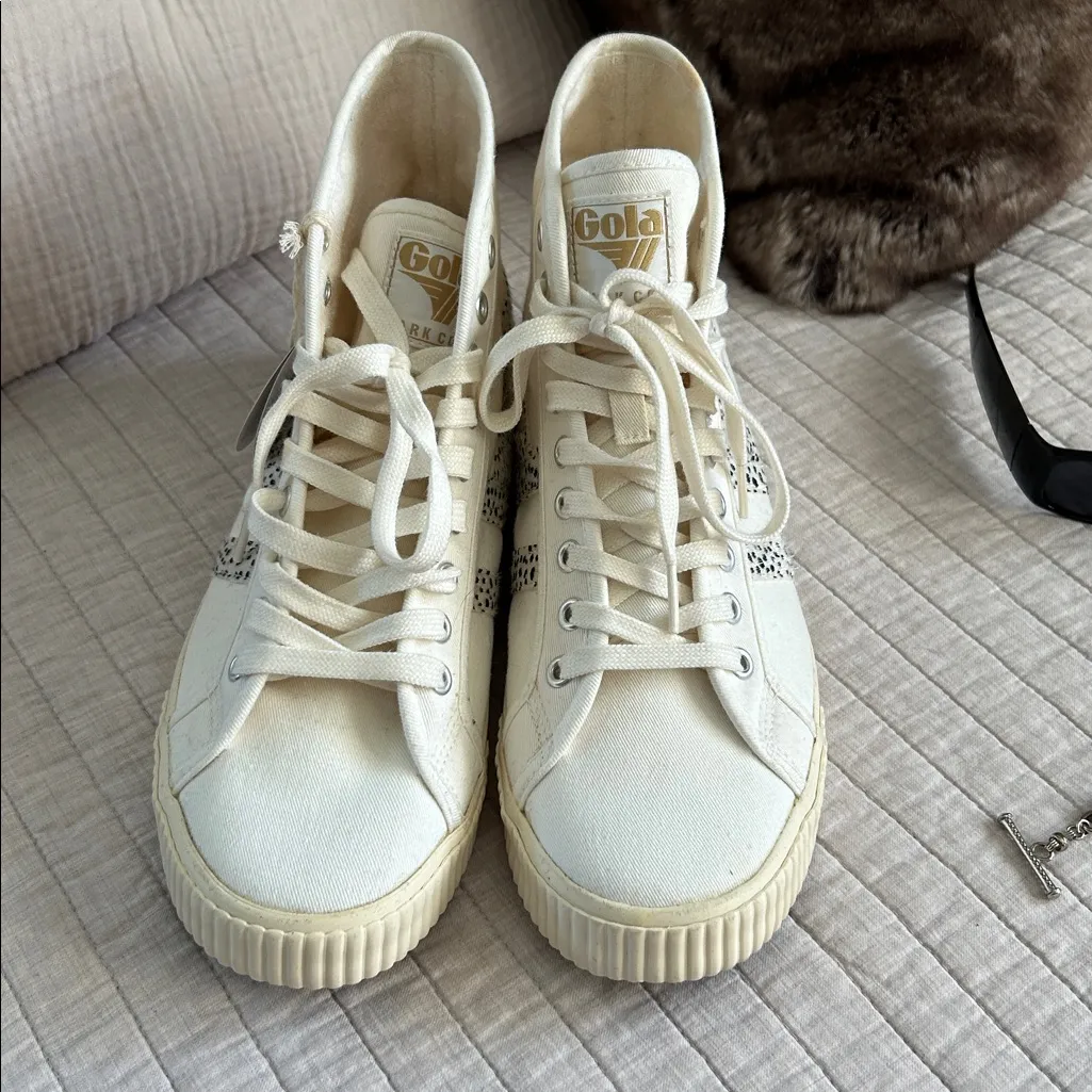 Gola off white Tennis Mark Cox High-Top retro old school Sneaker Women's 10 - Image 8