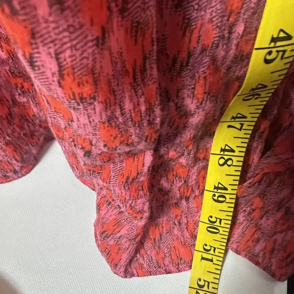 Joie Boho Tiered Maxi Dress Large Sundress Red Pink Tea Rose Sleeveless … - Image 9