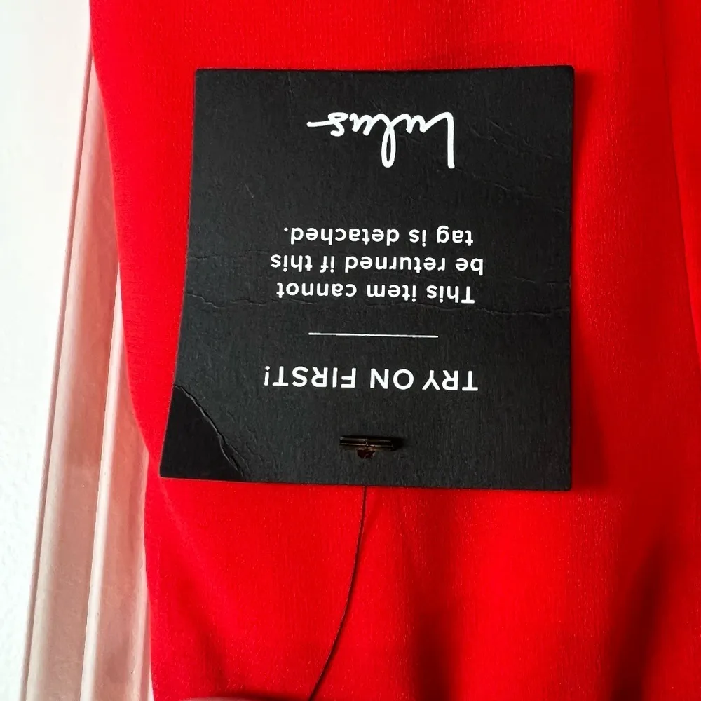 Lulu's Womens Flirty Chic Cut Out Cross Front Halter Midi Dress Red NJD184 Large - Image 10