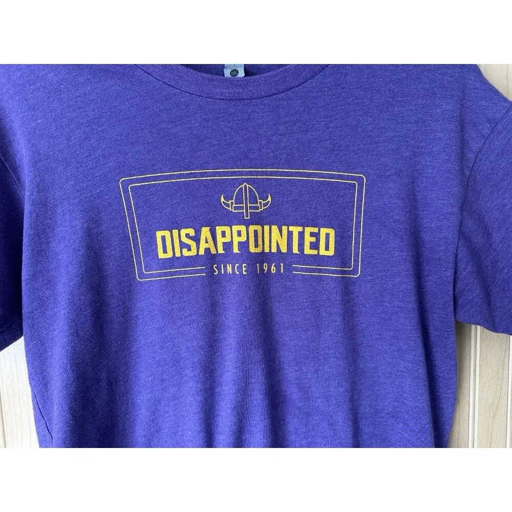 Minnesota Vikings Shirt Adult Small Purple Yellow Disappointed Since 1967 - Image 2