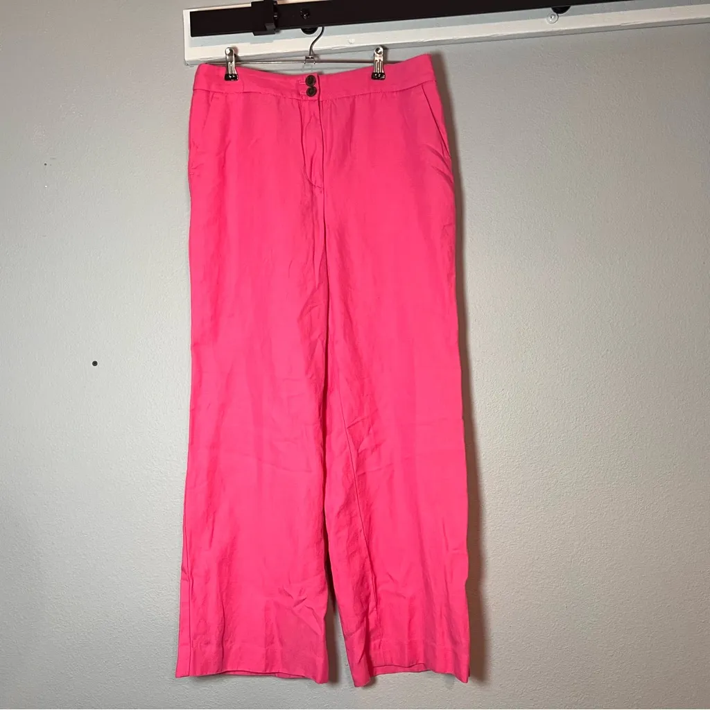 Talbots Wide Leg Greenwich Dress Pants Trouser High Rise Pink Size 10P - Image 3