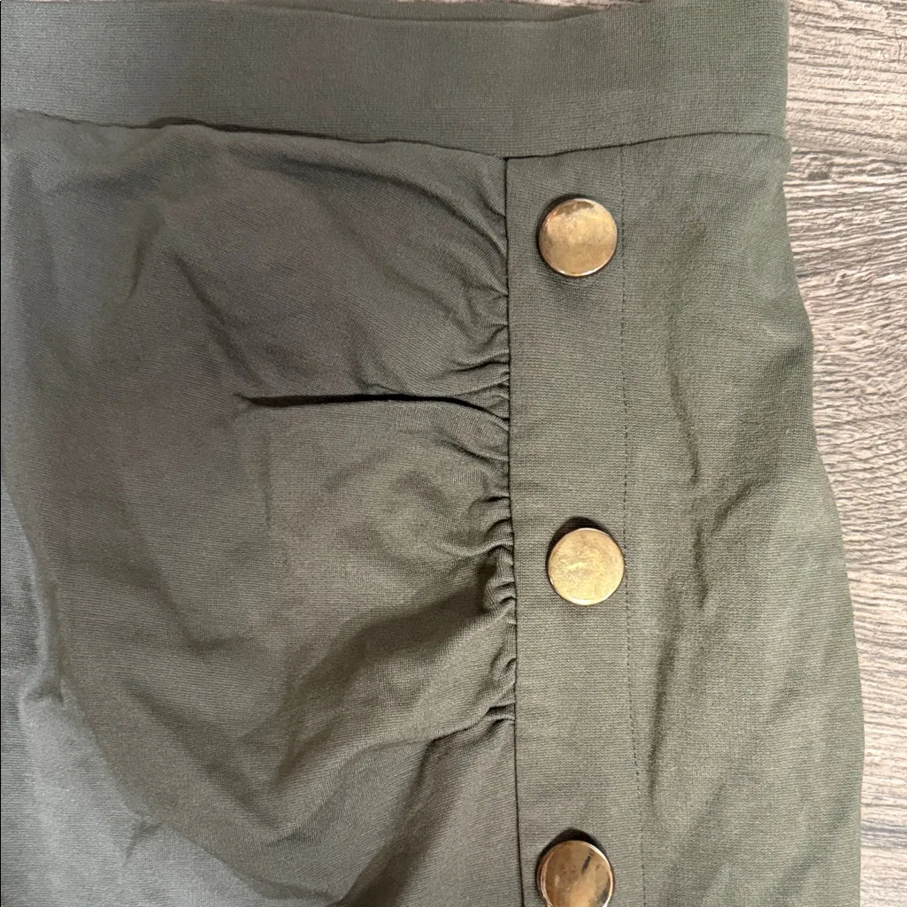 Fashion to Figure Green Button-Accent Pencil Skirt - Image 4