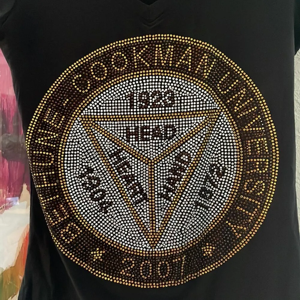 Bethune Cookman Sequin Women’s Cut Black T - Image 2