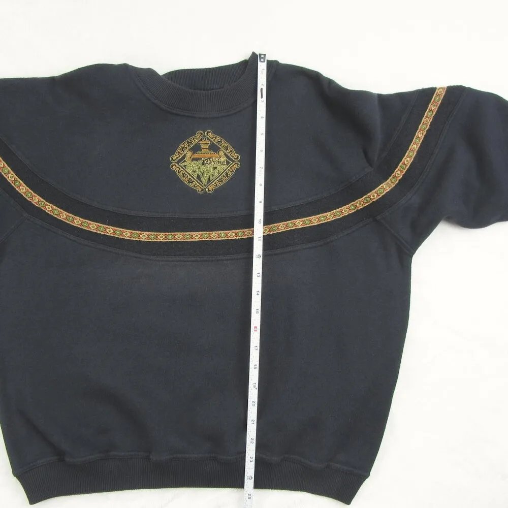 Vintage Pasta Black Sweatshirt Size 2 - Image 11
