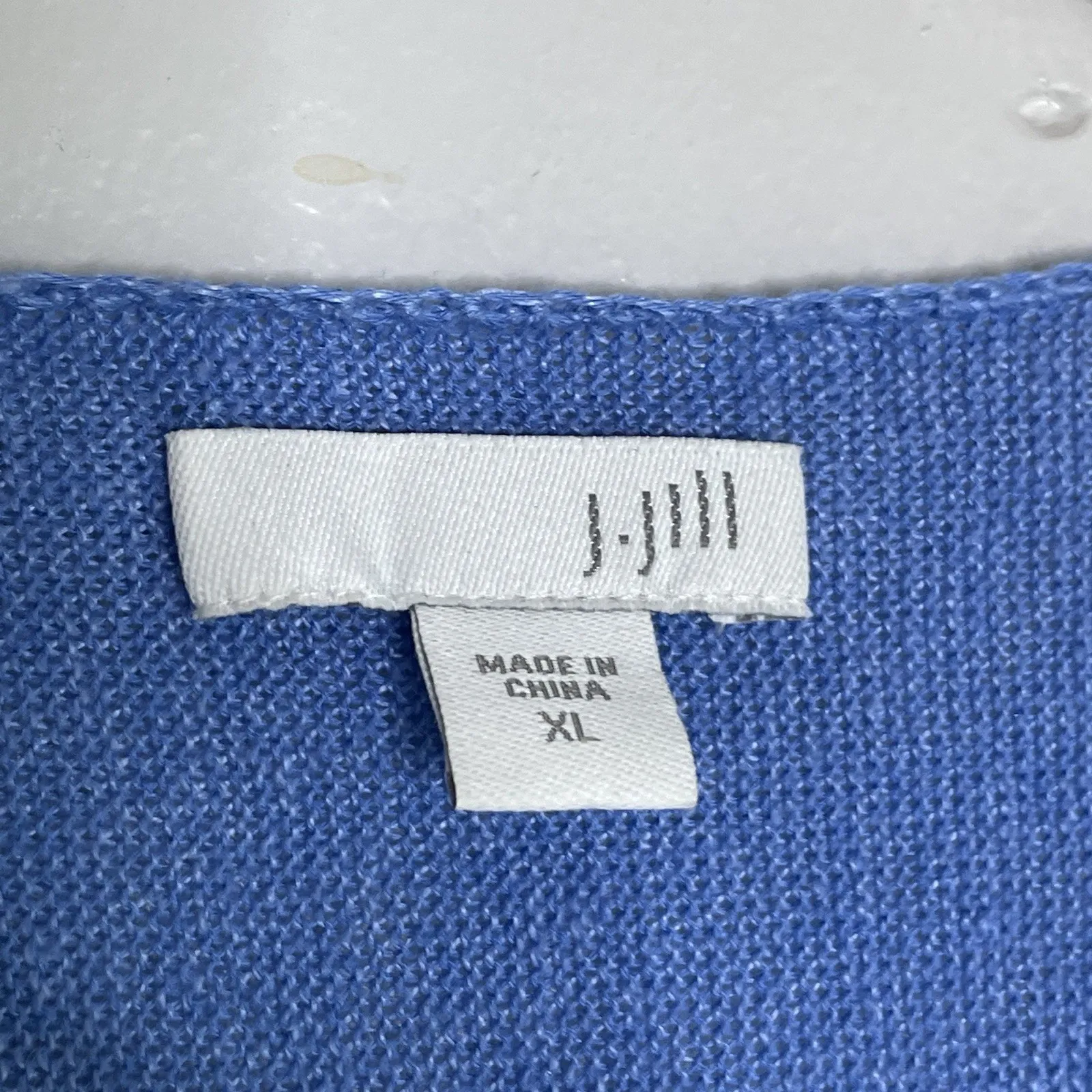 J. Jill Womens Plus Size XL Blue Knit Linen Blend Open Front Duster Cardigan - Image 2