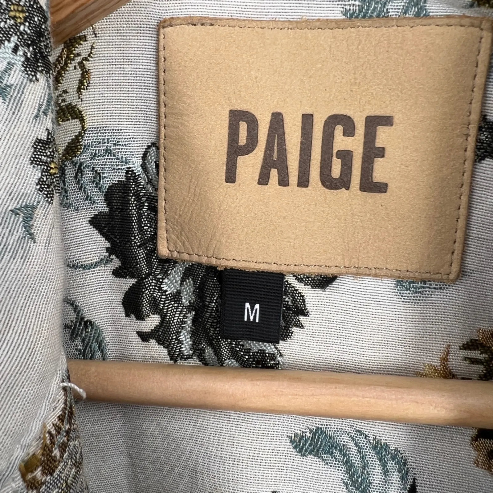 Paige Denim Jacket Floral Contrast Womens Medium Jean Jacket - Image 6