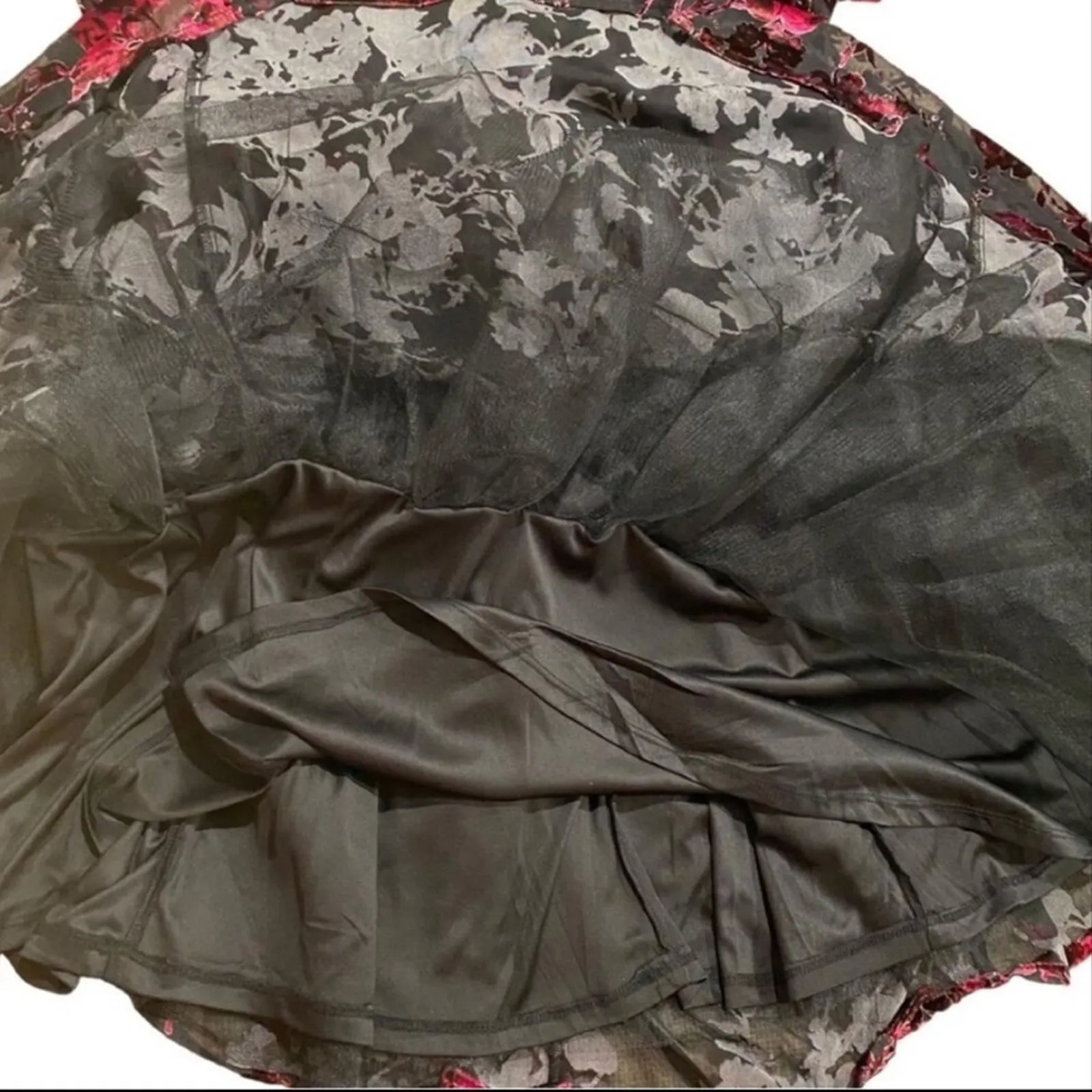 Torrid Cocktail Dress 16 Retro Plus Semi Formal Velvet Burnout Babydoll Swing - Image 14