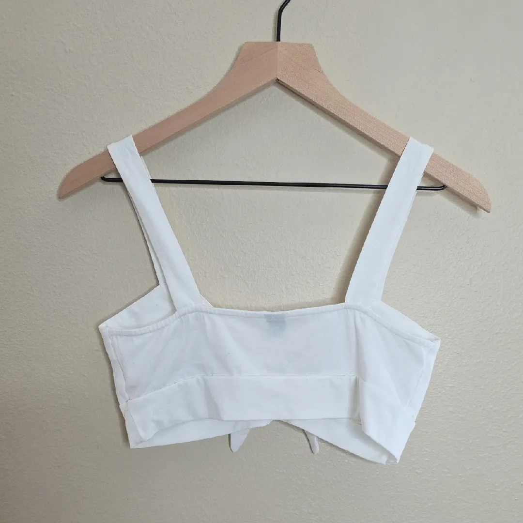 White Knot Crop Tank Top Large - Image 4
