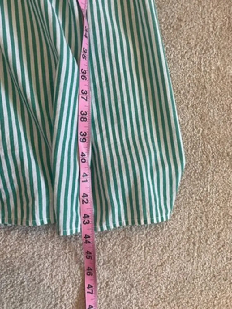 Velvet by Graham & Spencer Jayel Cotton‎ Stripe Wrap Dress Green Wrap Size XS - Image 12