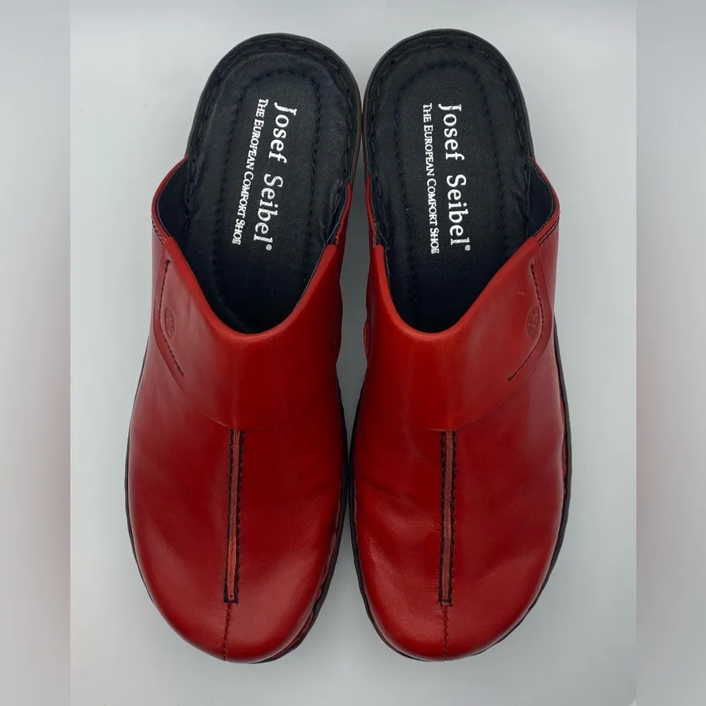 Josef Seibel Carole mule in red leather size 39 or 8. New with box - Image 8