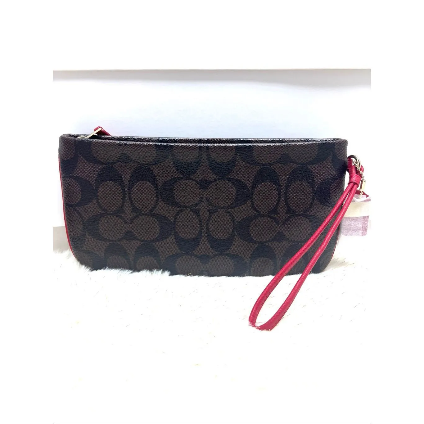 New! Coach Zip Top Large Wristlet Signature Canvas F65748 Msrp:$125.00 - Image 2
